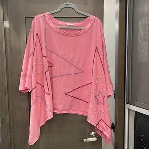 Oli & Hali Pink Star Patterned Tunic Top